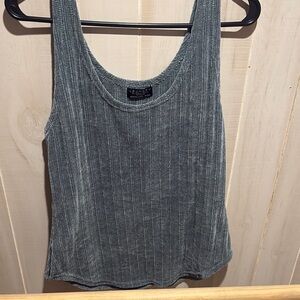 Laundry By Shelli Segal Gray Ribbed Sleeveless Tank Top